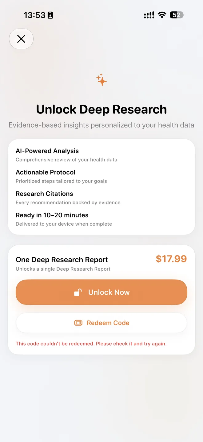 Deep Research screen