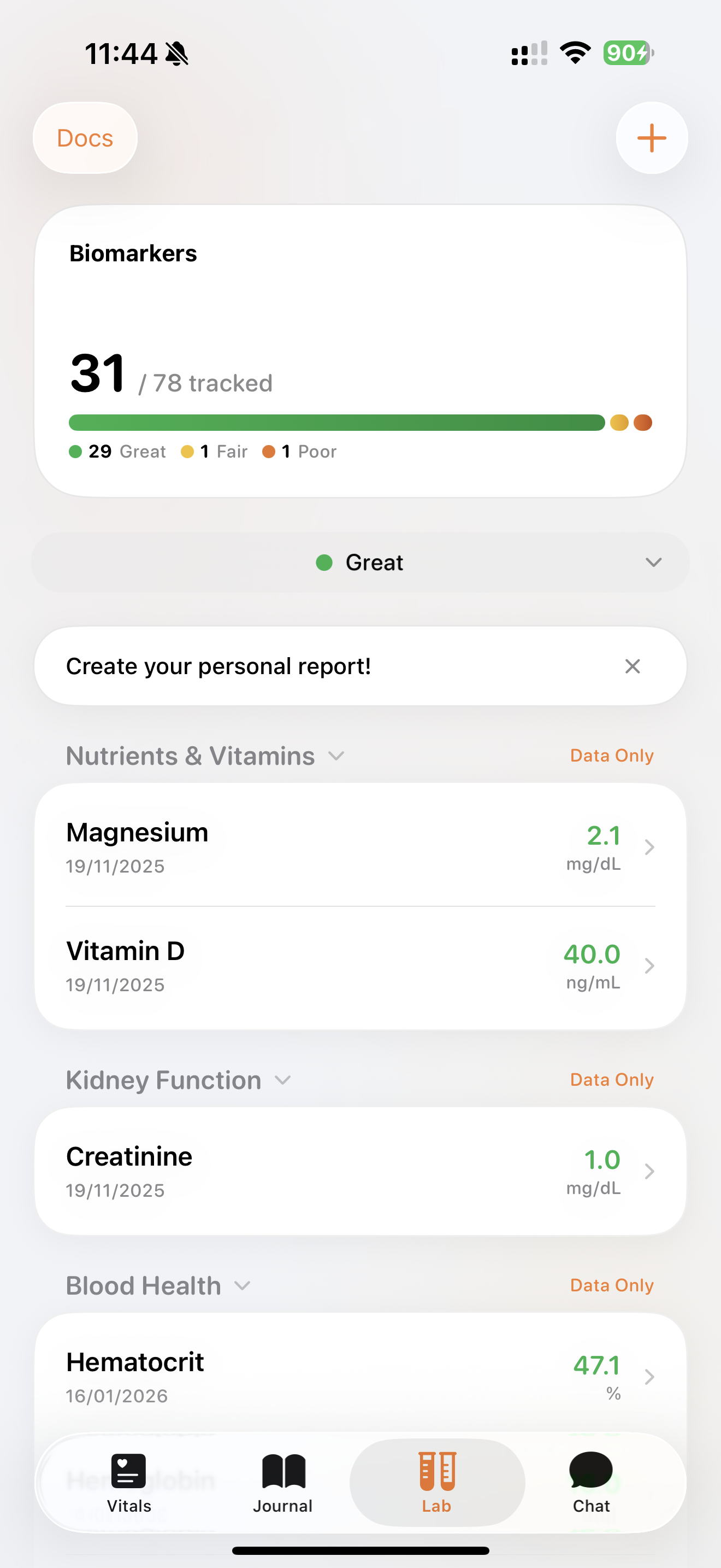 Lab section screenshot inside iPhone 16 frame